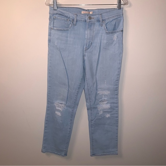 Levi's High Rise Straight Crop Jeans Blue 30 - Picture 1 of 11
